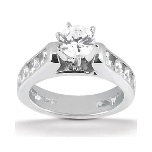 Engagement Ring Set Real Diamond 4.15 Carats White Gold Ring