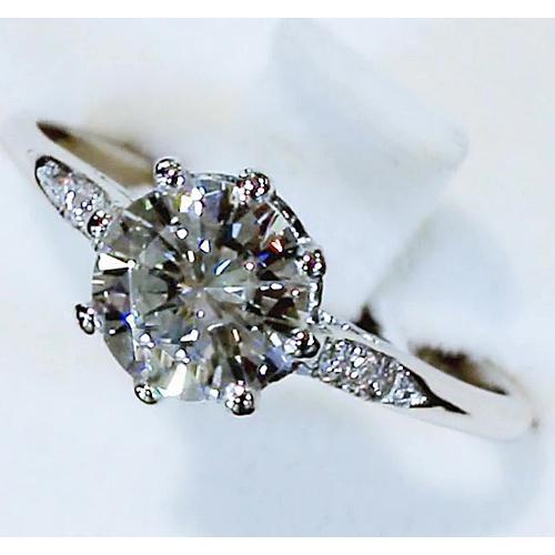 Engagement Ring Three Stone Round Natural Diamond 3 Carats