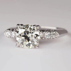 Engagement Ring Triple Prong Set Round Old Miner Real Natural Earth Mined Diamonds 2.50 Carats