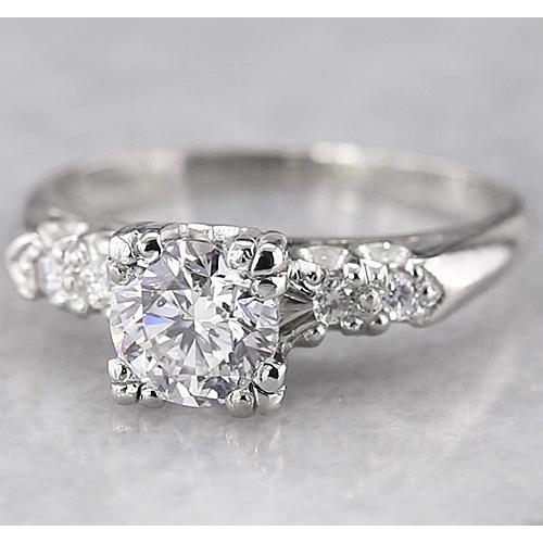 Engagement Round Real Diamond Ring 1.50 Carats 14K