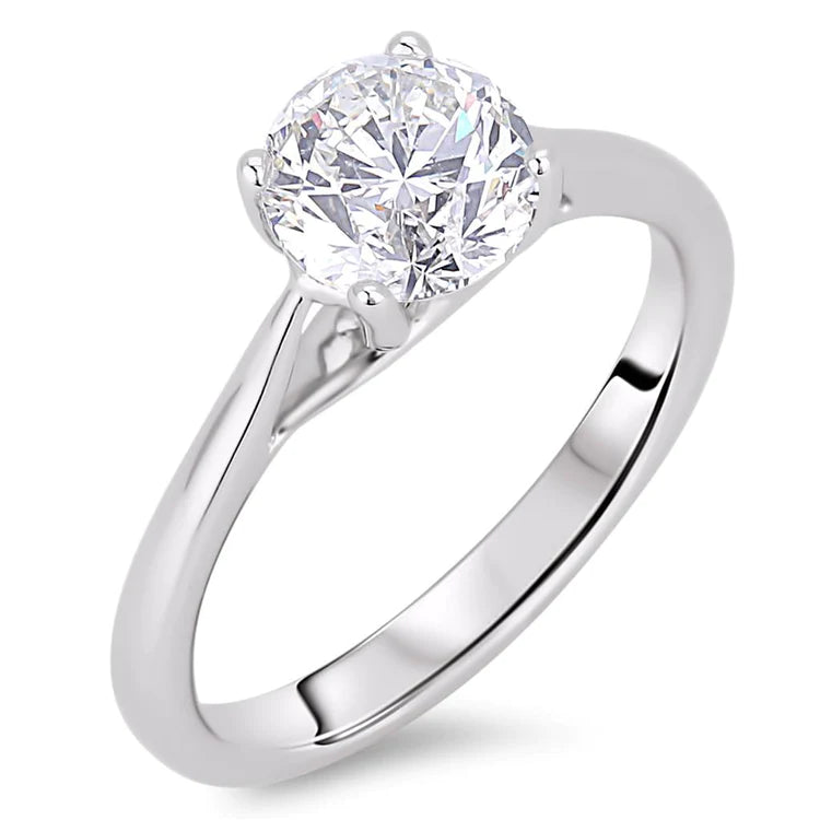 Engagement Solitaire Real Diamond Ring 1 Carat White Gold Lady Jewelry