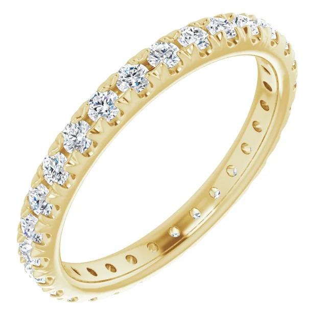 Eternity Real Diamond Band 0.87 Carats Yellow Gold Jewelry