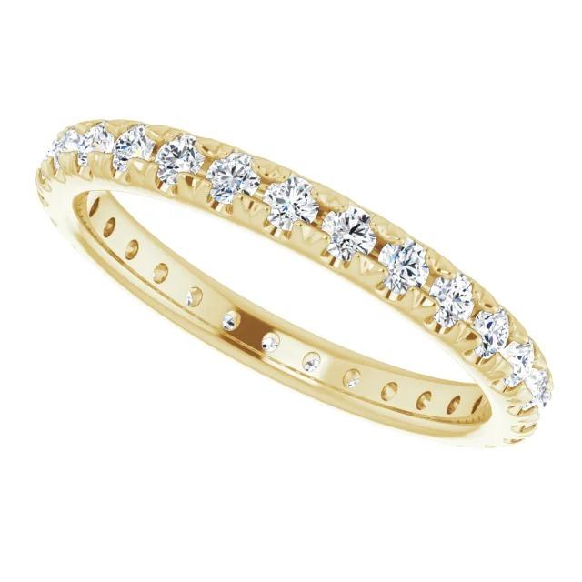 Eternity Real Diamond Band 0.87 Carats Yellow Gold Jewelry