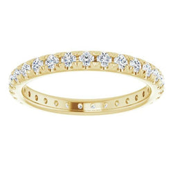 Eternity Lab Grown Diamond Band 0.87 Carats Yellow Gold Jewelry