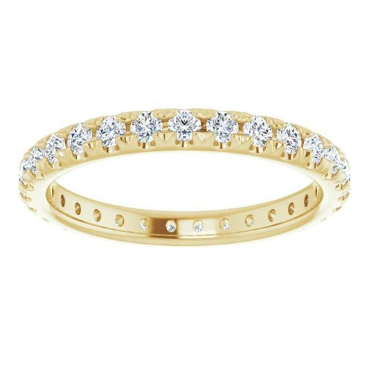 Eternity Lab Grown Diamond Band 0.87 Carats Yellow Gold Jewelry