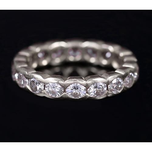 Eternity Wedding Band 3.50 Carats Lab Grown Diamond Old Miner White Gold 14K