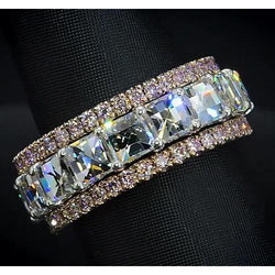 Eternity Wedding Band 9.20 Carats Lab Grown Diamond Two Tone Women Jewelry
