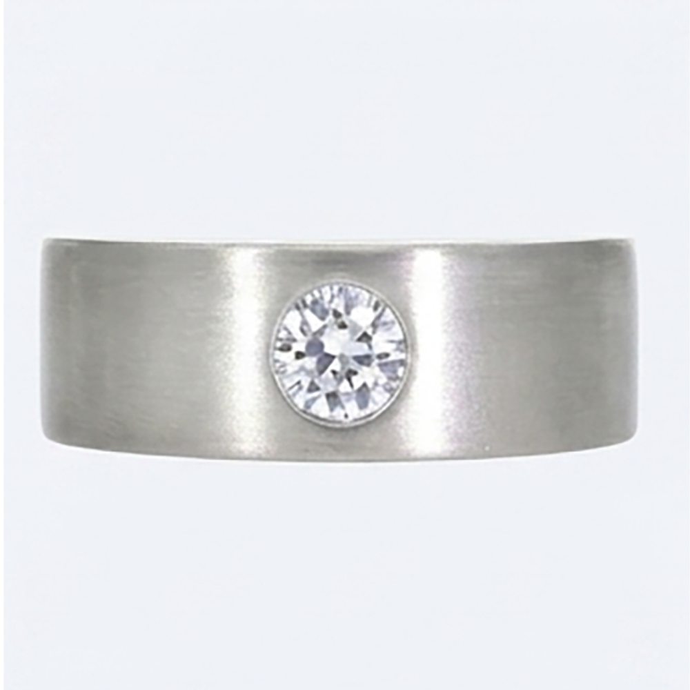 Euro Shank Mens Ring Gypsy Flush Natural Earth Mined Diamond ( Not Lab Grown )