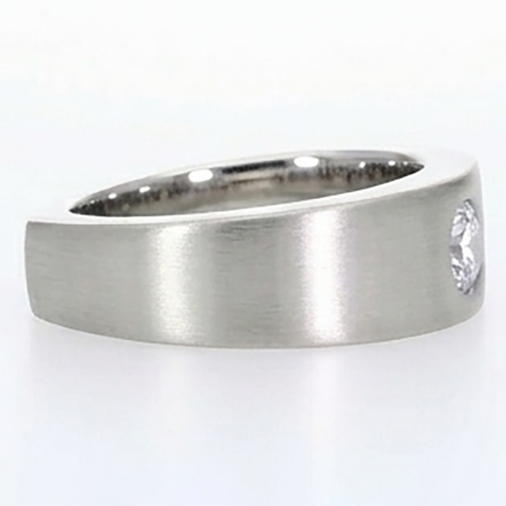 Euro Shank Mens Ring Gypsy Flush Natural Earth Mined Diamond ( Not Lab Grown )