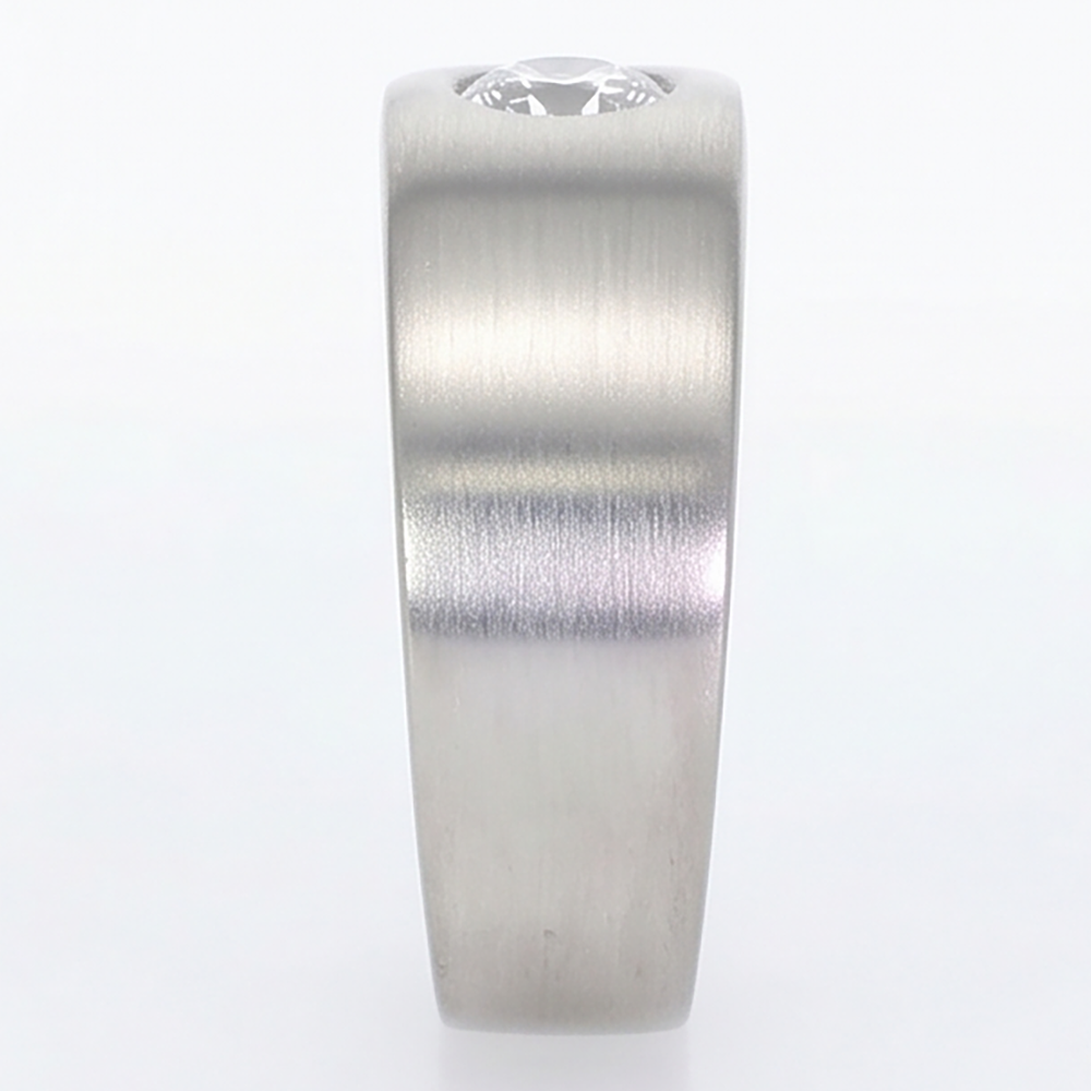 Euro Shank Mens Ring Gypsy Flush Natural Earth Mined Diamond ( Not Lab Grown )