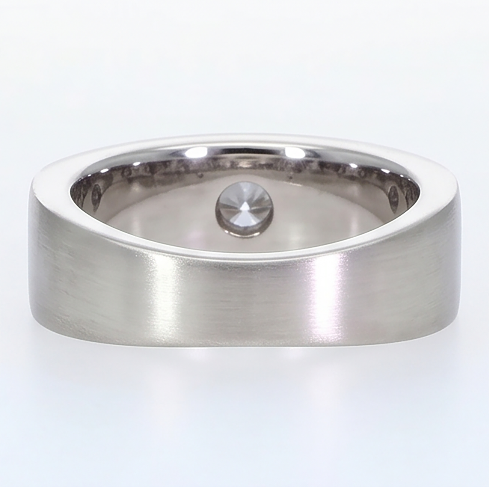 Euro Shank Mens Ring Gypsy Flush Natural Earth Mined Diamond ( Not Lab Grown )