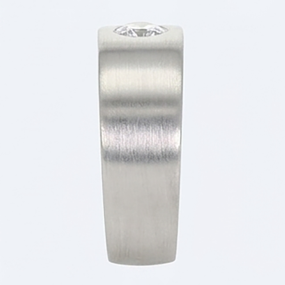 Euro Shank Mens Ring Gypsy Flush Natural Earth Mined Diamond ( Not Lab Grown )