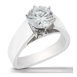 Euro Shank Genuine Wide Band Solitaire Ring