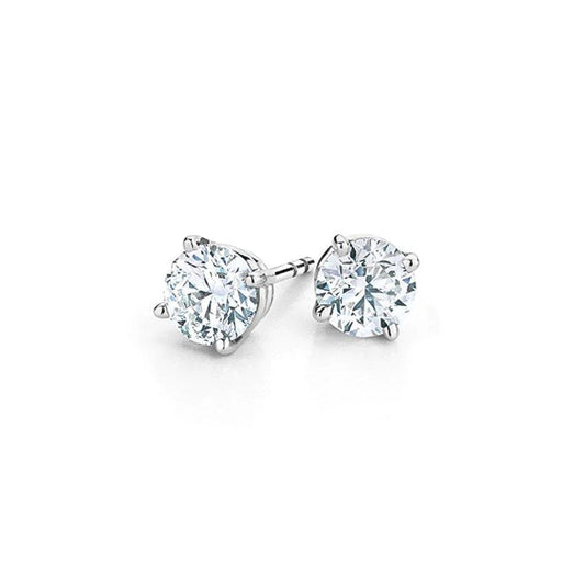 F Vs1 Prong Set 1.50 Carats Real Diamonds Women Studs Earrings Gold 14K