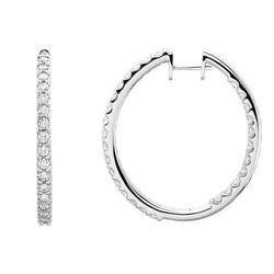 F Vvs1 3.90 Carats Brilliant Cut Real Natural Earth Mined Diamonds Lady Hoop Earrings Gold