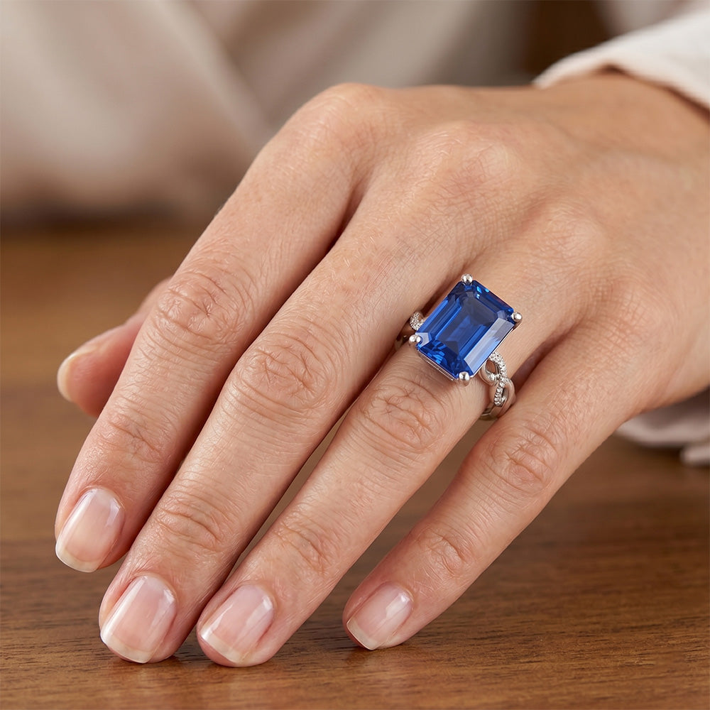 Fancy 7 Carat Sapphire Engagement Ring