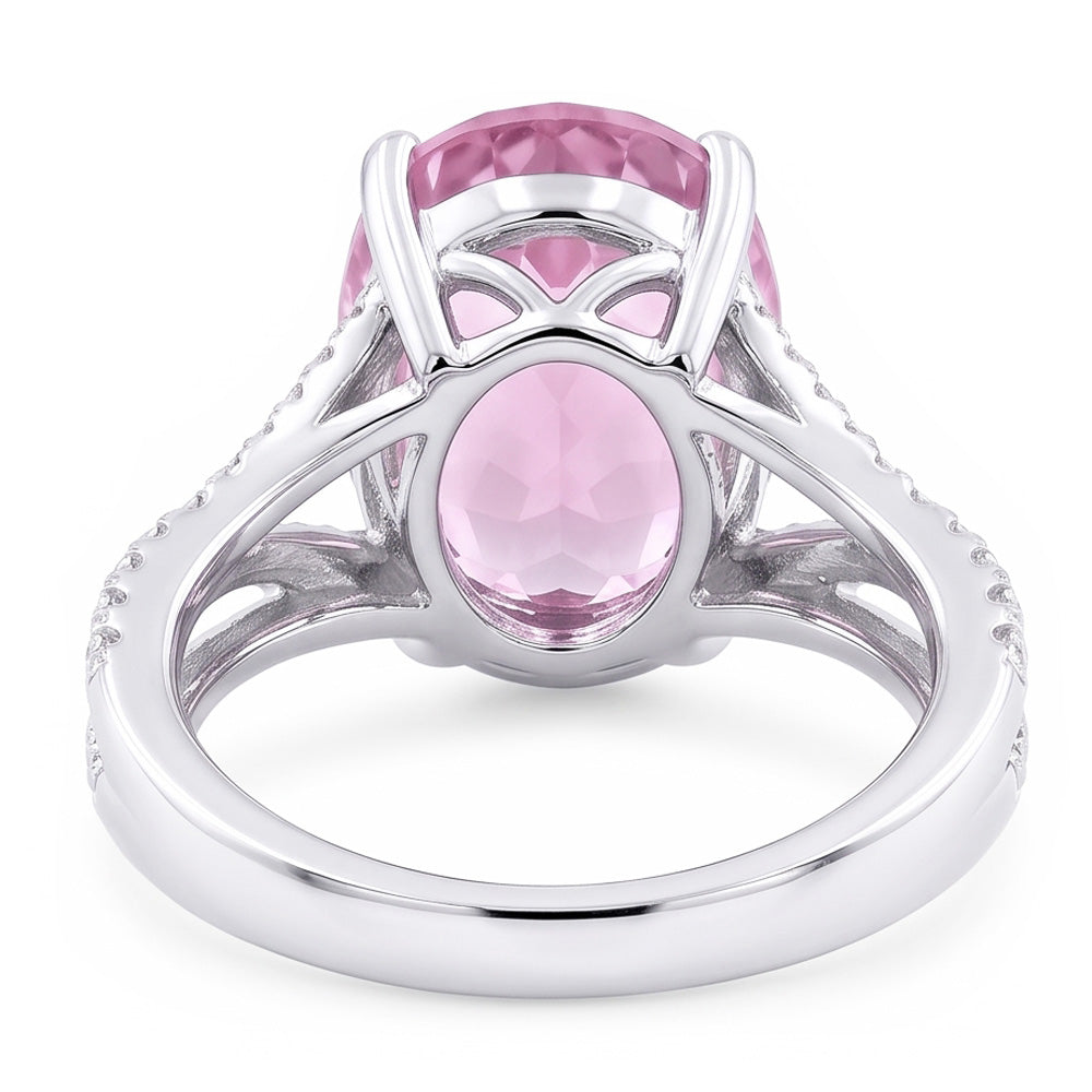 Fancy Pink Kunzite Natural Earth Mined Diamond ( Not Lab Grown ) Ring Lady Gold Jewelry 14.50 Carats