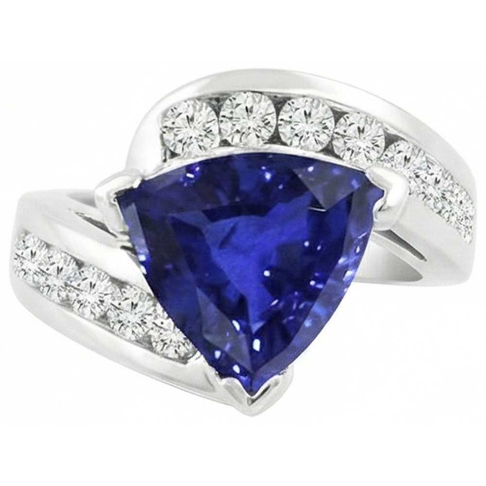 natural round sapphire 4ct ring side angle