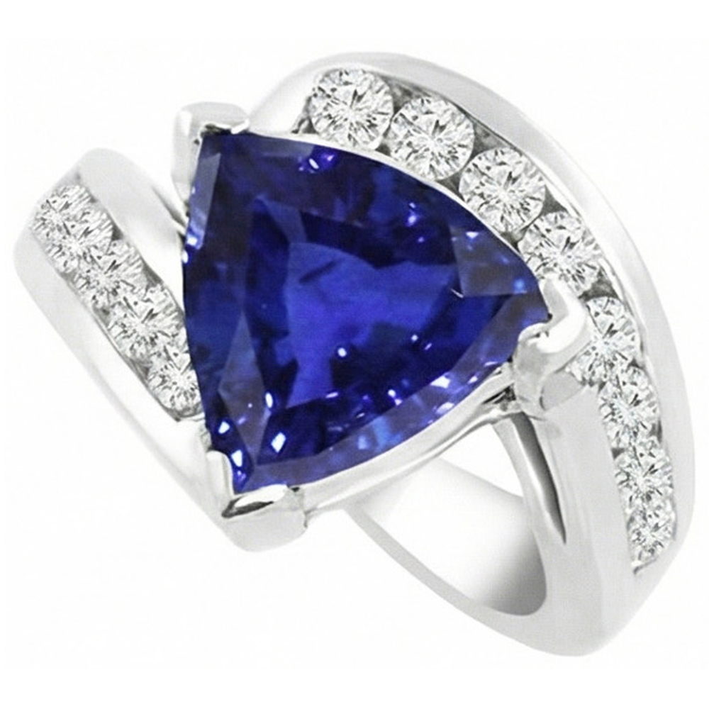 natural round sapphire 4ct ring top view
