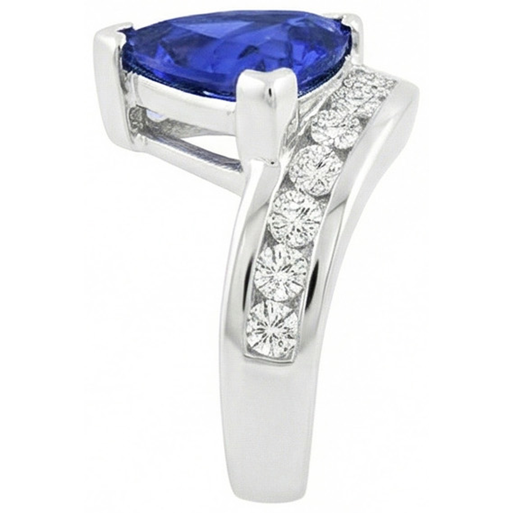 natural round sapphire 4ct ring profile view