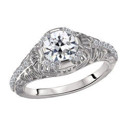 Genuine Antique Cushion Brilliant Diamond Anniversary Ring