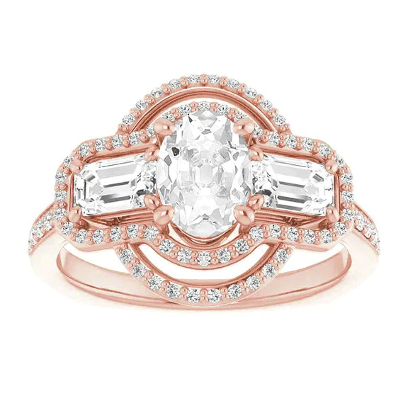 Fancy Ladies 6ct Oval Real Diamond Ring