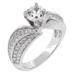 Fancy Round Real Natural Earth Mined Diamond Ring With Accents 2.50 Ct. 14K White Gold New