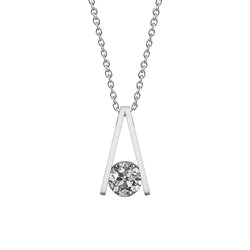 Fashionable 1 Carat Round Real Natural Earth Mined Diamond Pendant