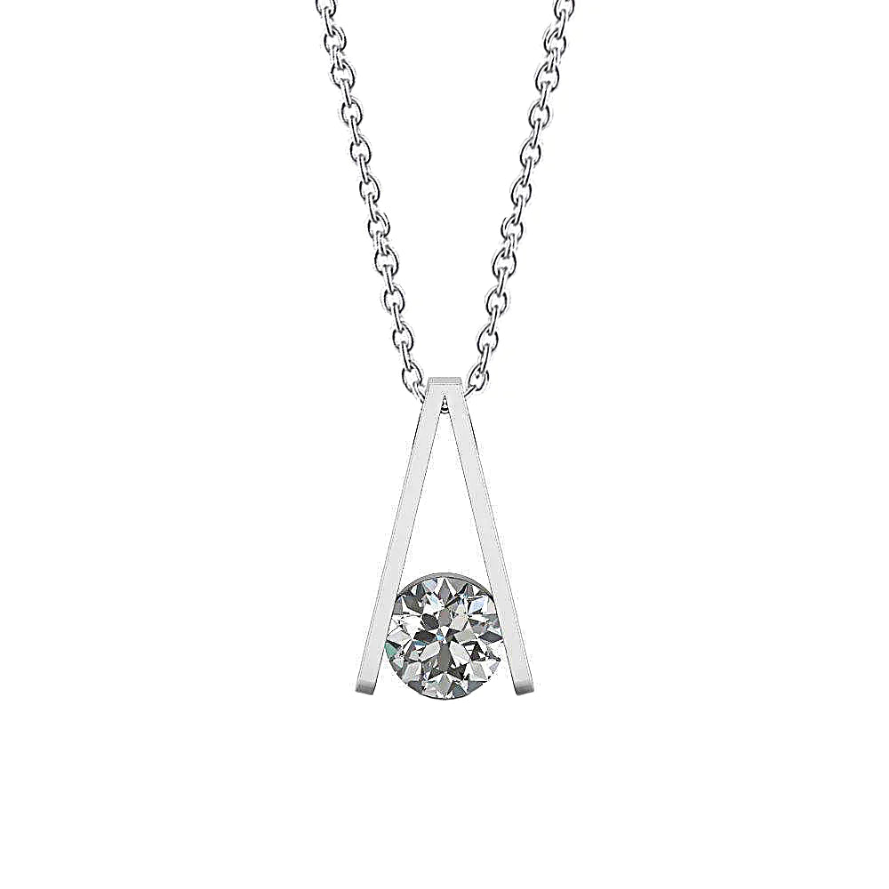 Fashionable 1 Carat Round Real Diamond Pendant