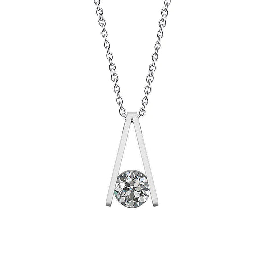 Fashionable 1 Carat Round Real Diamond Pendant