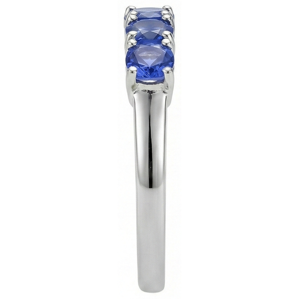 Five Stone Round Tanzanite Gemstone 2.50 Carat Ring Band Jewelry