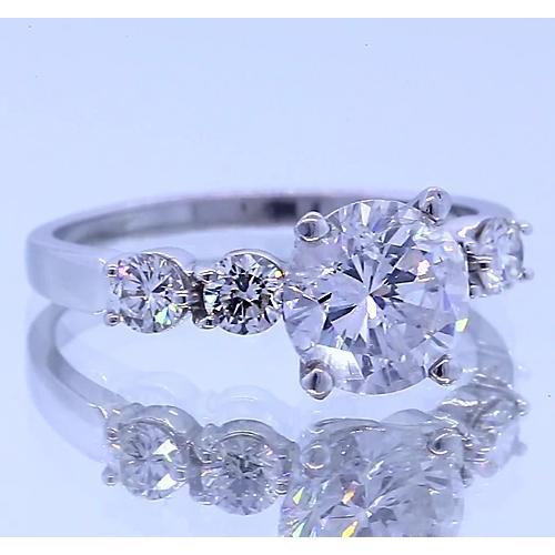 Five Stone Genuine Diamond Engagement Ring Prong Setting 