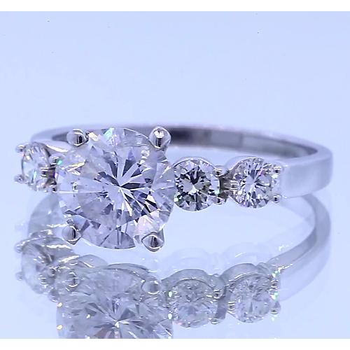 Five Stone Genuine Diamond Engagement Ring 2.25 Carats