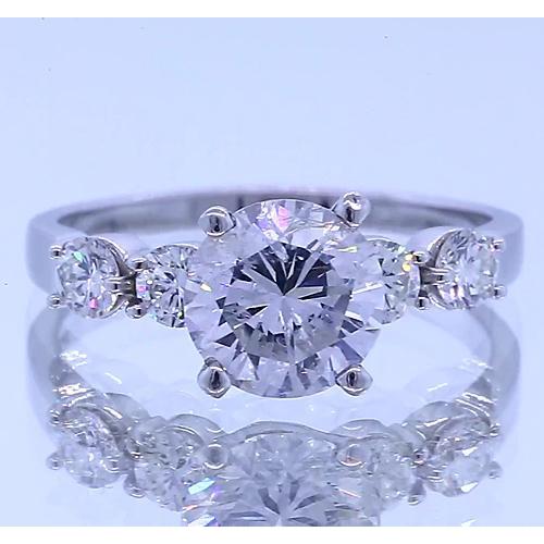 Five Stone Genuine Diamond Engagement Ring Prong Setting 2.25 Carats