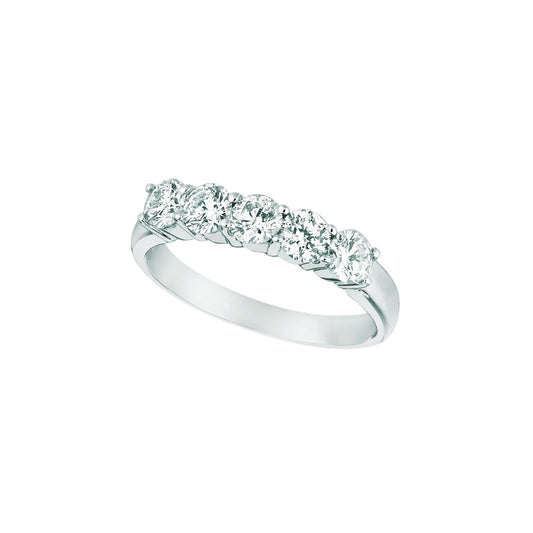 Five Stone Lab Grown Diamond Half Eternity Band 1 Carat 14K White Gold