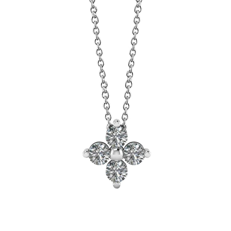 Fleur Grace Pendant Necklace 2 Ct White Gorgeous Round Cut Genuine Diamonds