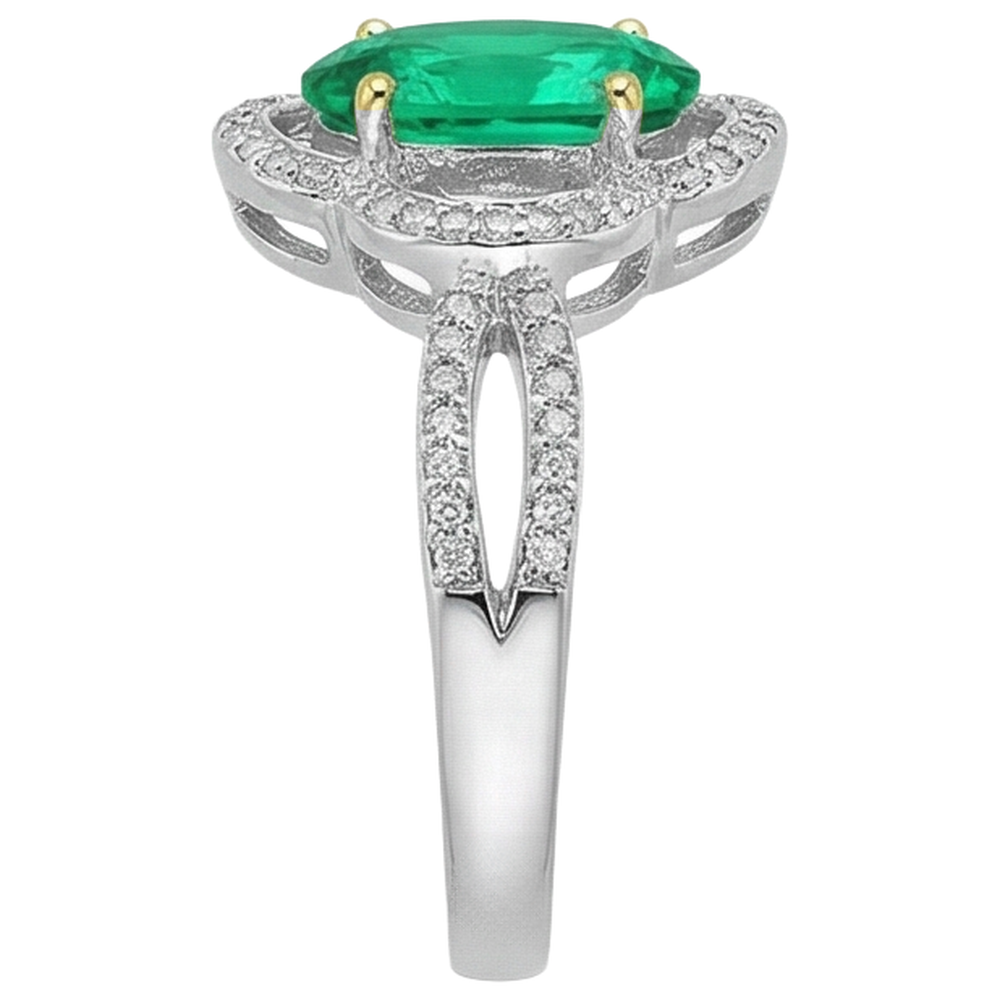 Exquisite Emerald Gemstone Ring 1.50 ct – profile view
