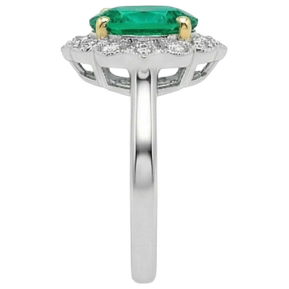Natural Emerald Gemstone Ring – angle view