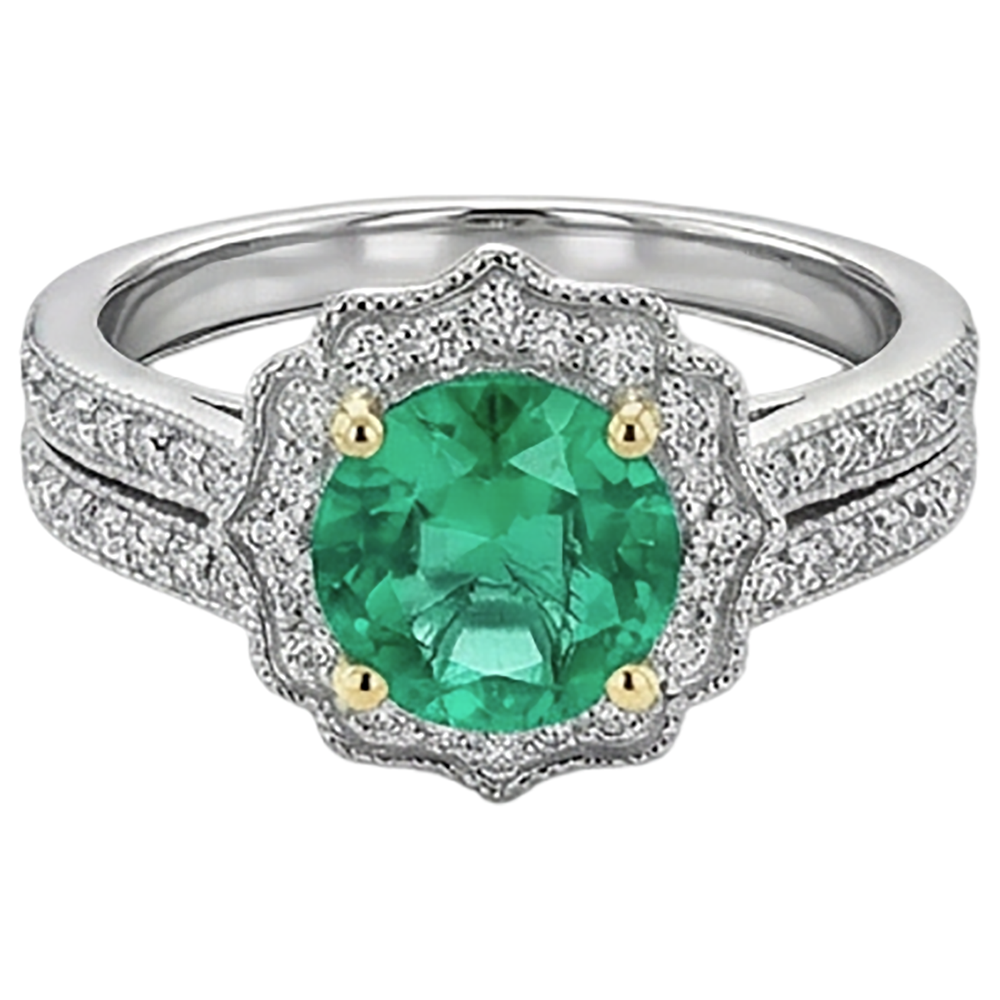 Elegant Precious Stone Ring 2 ct – front view