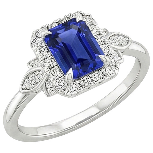natural emerald sapphire 4.25ct ring side angle