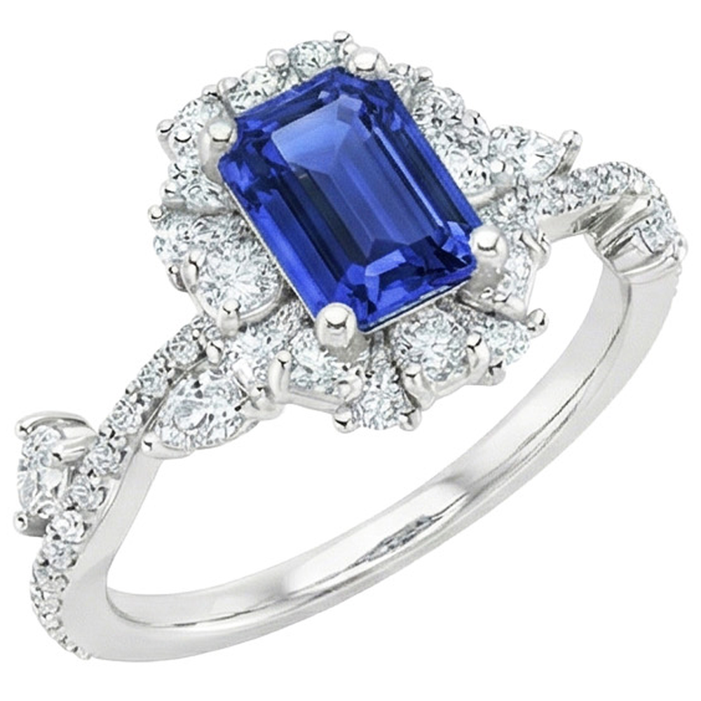 natural emerald sapphire 5ct ring side angle
