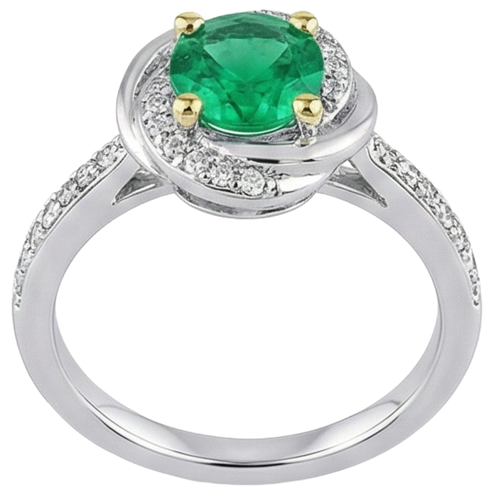 Handcrafted Fine Emerald Gemstone Ring 1 ct – angle view