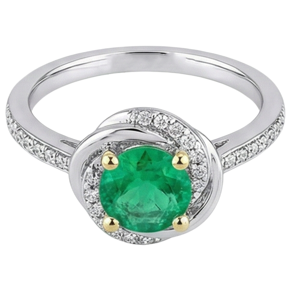 Real Fine Emerald Gemstone Ring – profile view