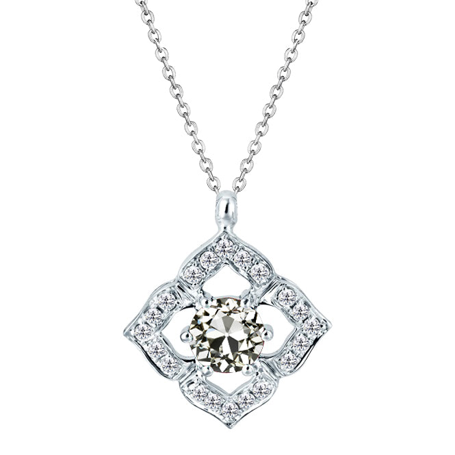 Natural Brilliant Diamond Pendant 2.50 ct 14K White Gold – main view