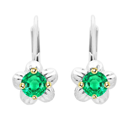 Real Emerald Gemstone Earring – main view