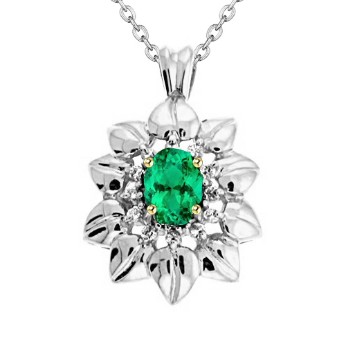 Earth-Mined Emerald Gemstone Pendant – main view