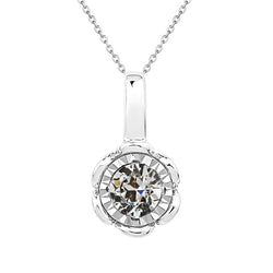 Natural Brilliant Diamond Drop Pendant 1.50 ct – 14 Karat White