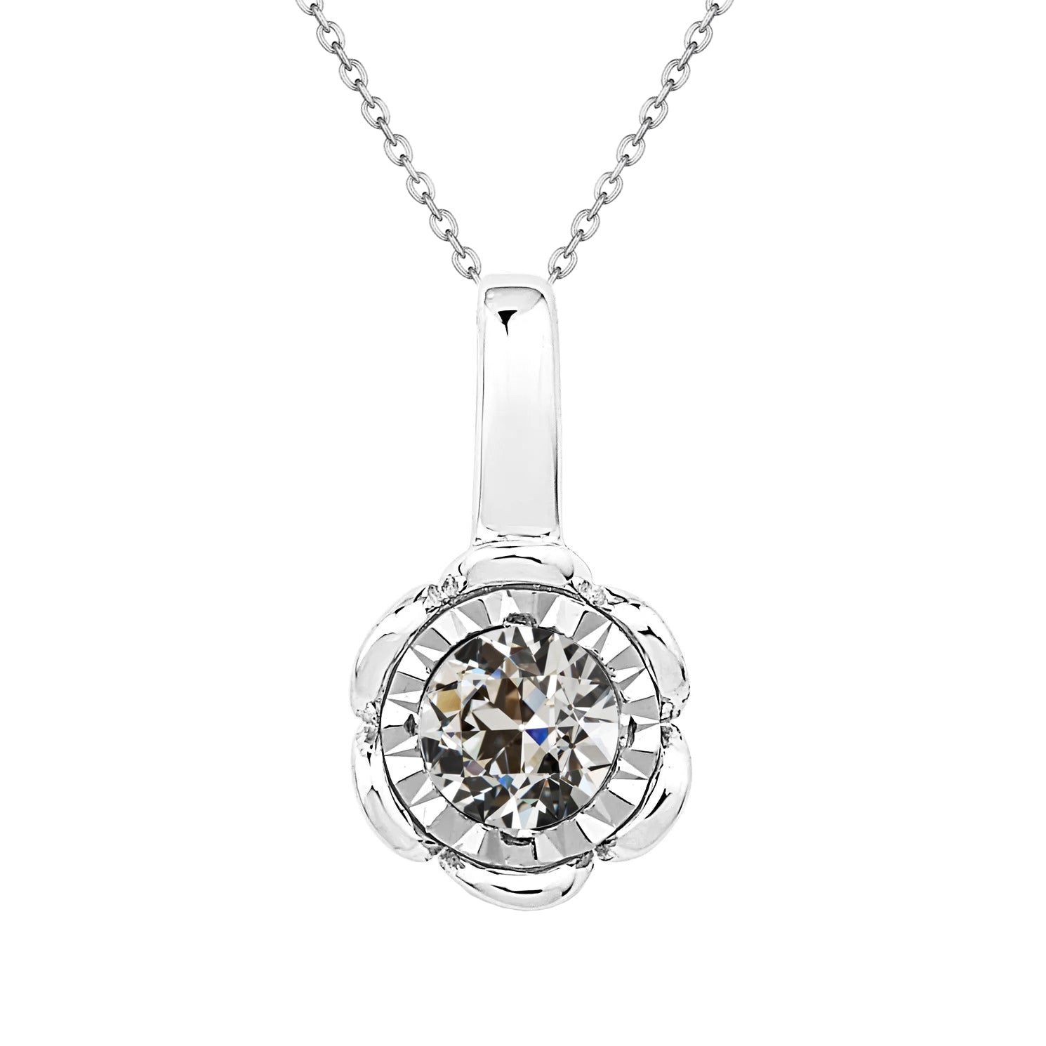 Natural Brilliant Diamond Drop Pendant – main view