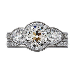 Real Diamond Halo Setting Ring 2 ct – 14K White Gold