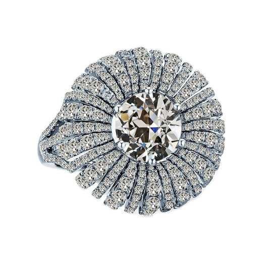 Fine Diamond Halo Setting Ring 2-ct 14K White Gold – main view